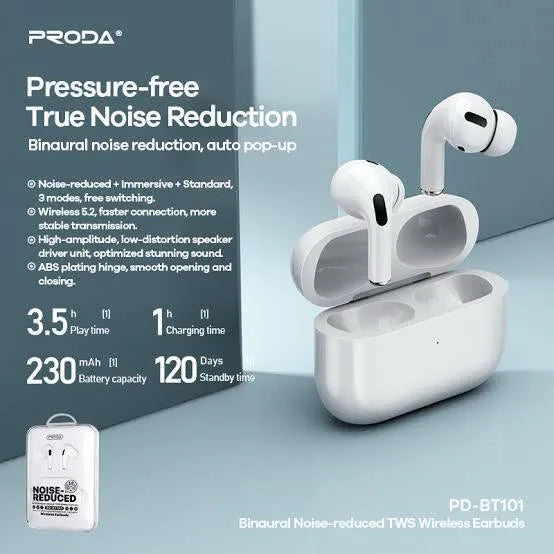 Airpods Airpro TWS (True Wireless Stereo) Universal Bluetooth Earbuds Dual Pods Earphones Headset (Connect With All Bluetooth Devices).