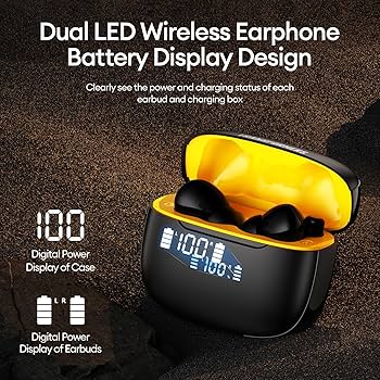 π₯ TWS Wireless Earbuds with LED Display β ENC Noise Cancellation, HiFi Stereo, Bluetooth 5.3 β Available in Black & White π§