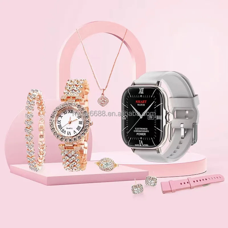 2024 Smartwatch 8in1Necklace Earrings Bracelet Ring A58 plus GT4 Reloj Montre intelligente Luxury Jewelry Smart Watch A58plus