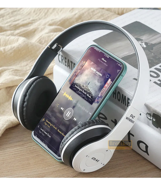 P47 Wireless Headphones Bluetooth Stereo Head phone Foldable Headset with Wireless Built-in Mic compatible for all Android Devices, IOS and PC