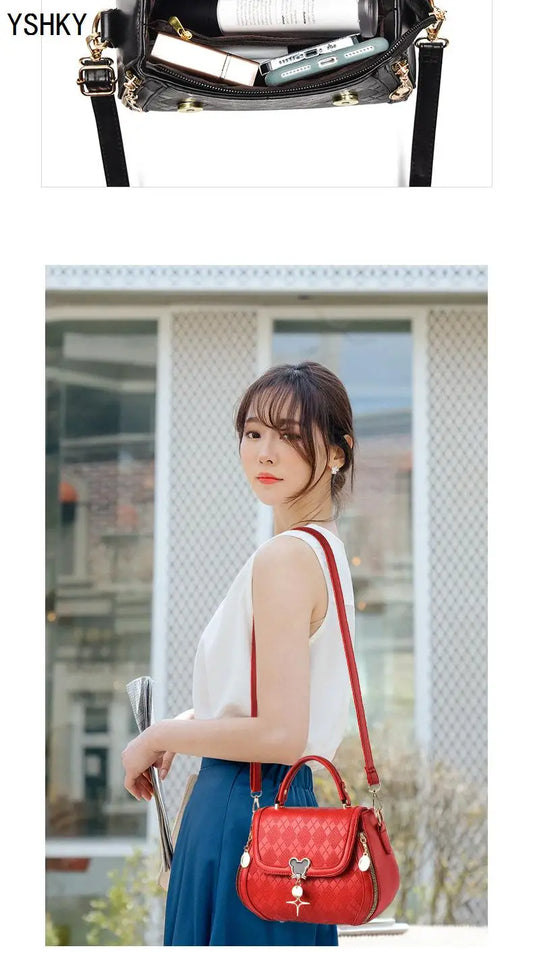 Women tote handbag bag for women shoulder bag sac a main femme luxury designer Genuine leather women's bag Bow Bucket bag