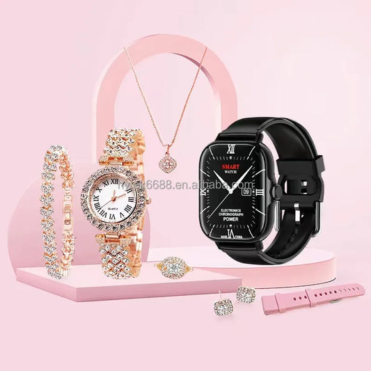 2024 Smartwatch 8in1Necklace Earrings Bracelet Ring A58 plus GT4 Reloj Montre intelligente Luxury Jewelry Smart Watch A58plus